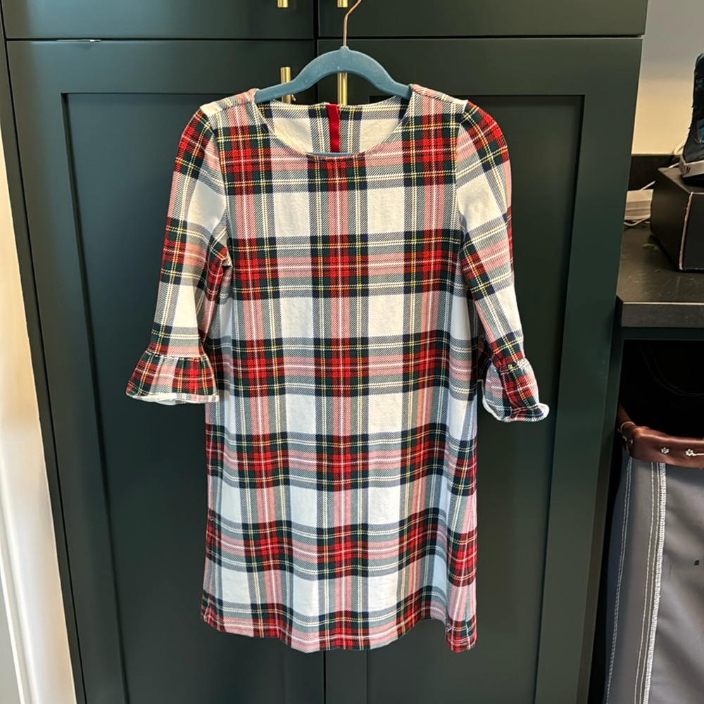 Vineyard Vines girls Christmas plaid dress size S 7-8